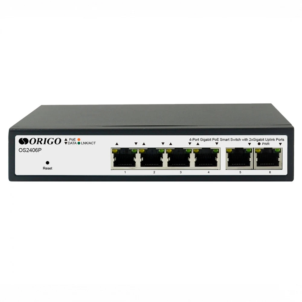 Коммутатор ORIGO Настраиваемый L2 PoE-коммутатор 4x1000Base-T PoE, 2х1000Base-T, PoE-бюджет 60 Вт