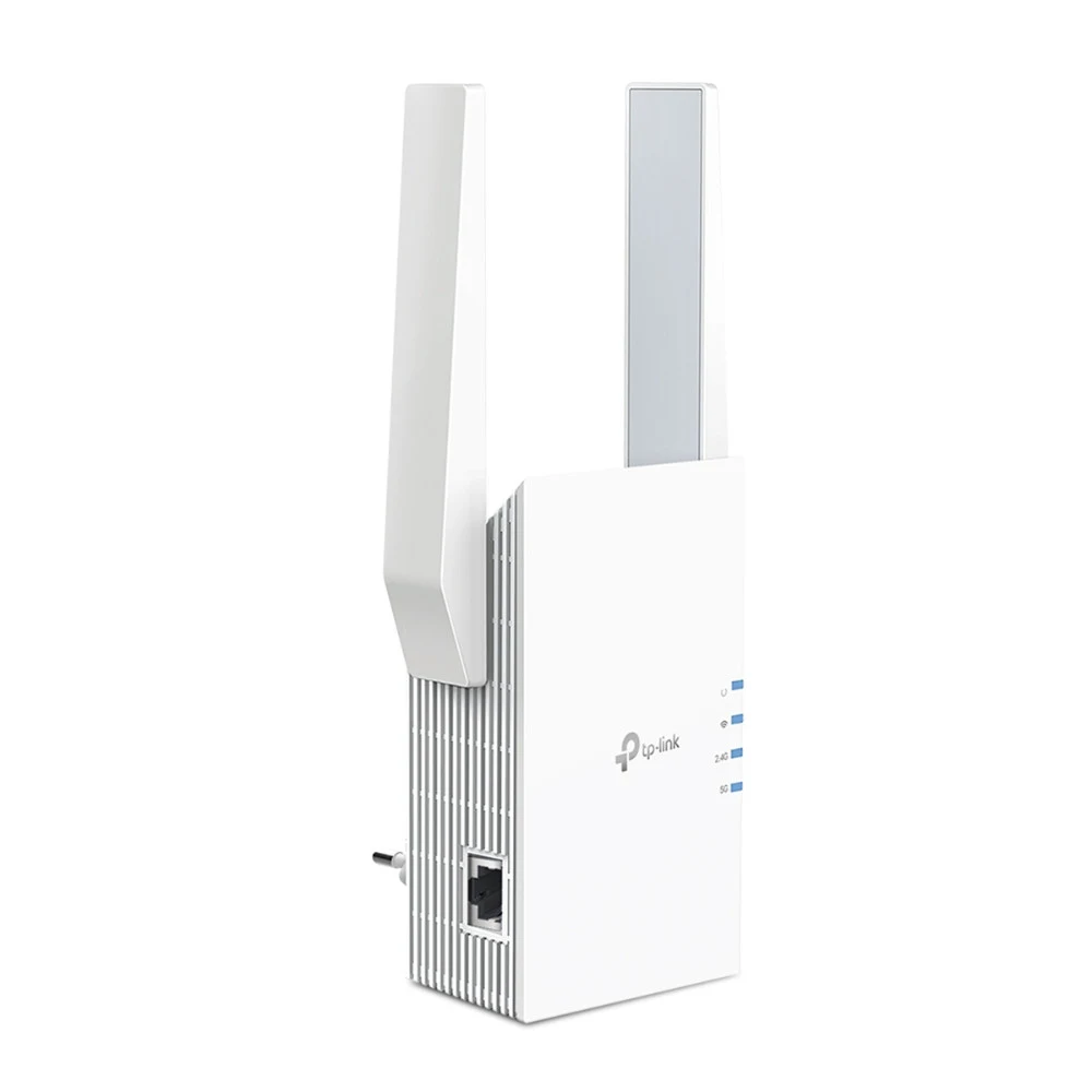 AX3000 Wi-Fi 6 Range ExtenderSPEED: 574 Mbps at 2.4 GHz + 2402 Mbps at 5 GHzSPEC: 2 × External Antennas, 1 × Gigabit Port, Qualcomm 1.0GHz Dual-Core CPU, 1024 QAM, HE160, Wall PluggedFEATURE: Tether