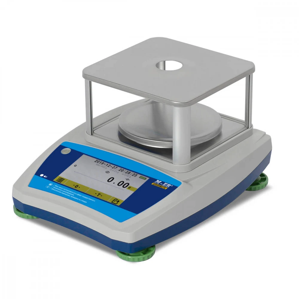 Лабораторные весы M-ER 123 АCFJR-600.01 SENSOMATIC TFT "Интерфейс: RS232 и USB Индикация: 4,2"" TFT дисплей Габариты: 210х260х145 мм Диаметр платформы: 116 мм Питание: адаптер+аккумулятор Максимальн