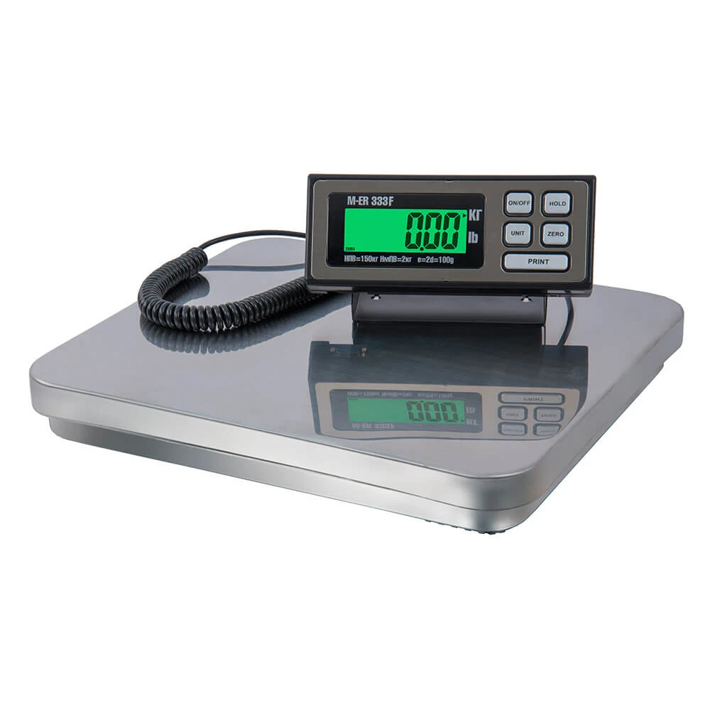 Фасовочные напольные весы M-ER 333 BF-150.50 "FARMER" RS-232 LCD Интерфейс RS-232 Индикация: ЖКИ с подсветкой Габариты: 400х355х55 мм Платформа: 400х355 мм Максимальный вес: 150 кг Минимальный вес: