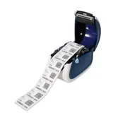 Термопринтер самоклеящихся этикеток MERTECH LP58 EVA RS232-USB White & blue Ширина печати: до 56 мм Разрешение печати: 203 DPI Скорость печати: 100 мм/сек Интерфейсы: RS232 и USB Цвет: Бело-Синий
