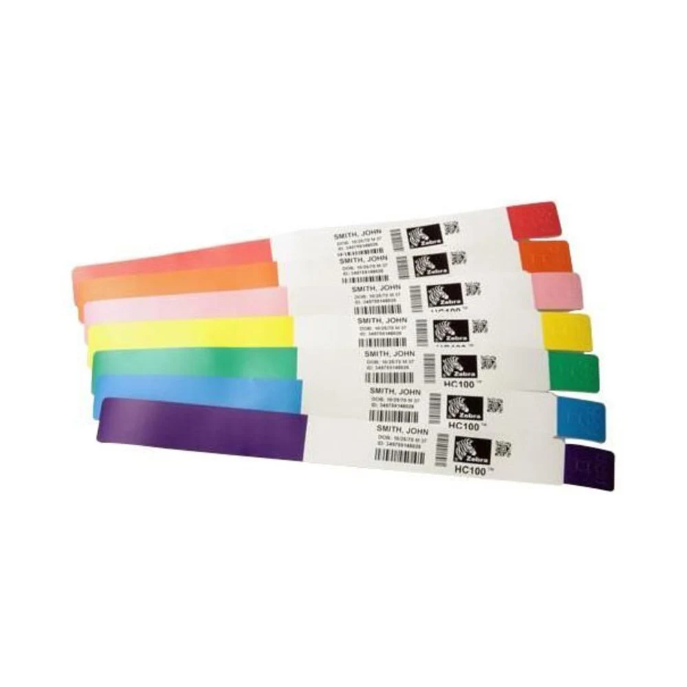 Opaska identyfikacyjna dla dorosłych 25x279/200 10006995-3K termiczna polipropylen klej akrylowy na końcówkach 1 rząd nawój zewnętrzny kasetki kolor zielony kształt nieregularny na klej (1 op x 6 sz