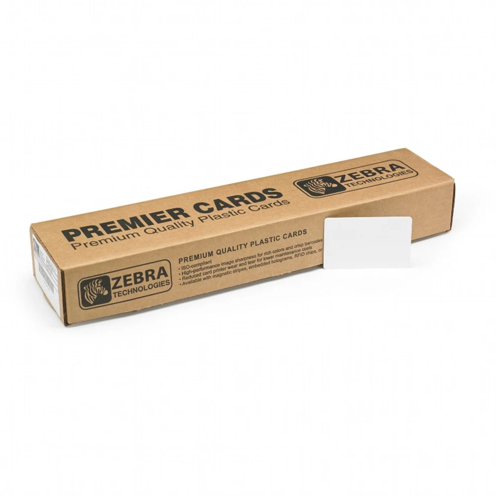 Zebra Premier Grade Blank White Cards - 5.3848 cm (2.12" ) x 8.5852 cm (3.38" ) - 500 Card - PVC