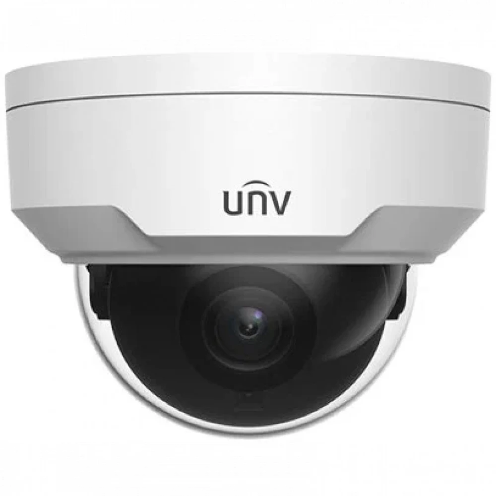 Камера Uniview Видеокамера IP купольная антивандальная, 1/2.8" 2 Мп КМОП @ 30 к/с, ИК-подсветка до 30м., LightHunter 0.001 Лк @F1.6, объектив 4.0 мм, WDR, 2D/3D DNR, Ultra 265, H.265, H.264, MJPEG,
