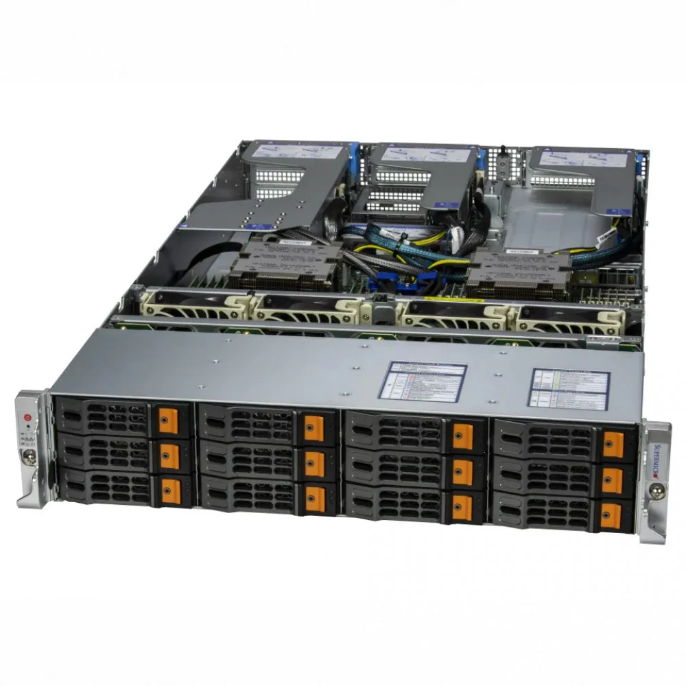 Сервер в сборе/ AS -2025HS-TNR (bundle2): 2U / 2x AMD EPYC Genoa 9124 / 4x DDR5 16GB 4800 ECC REG / 1x SSD SATA 240GB, 2.5"/ 1x 2-ports GbE RJ45 Intel i350-AM2 / 2x 1600W Power