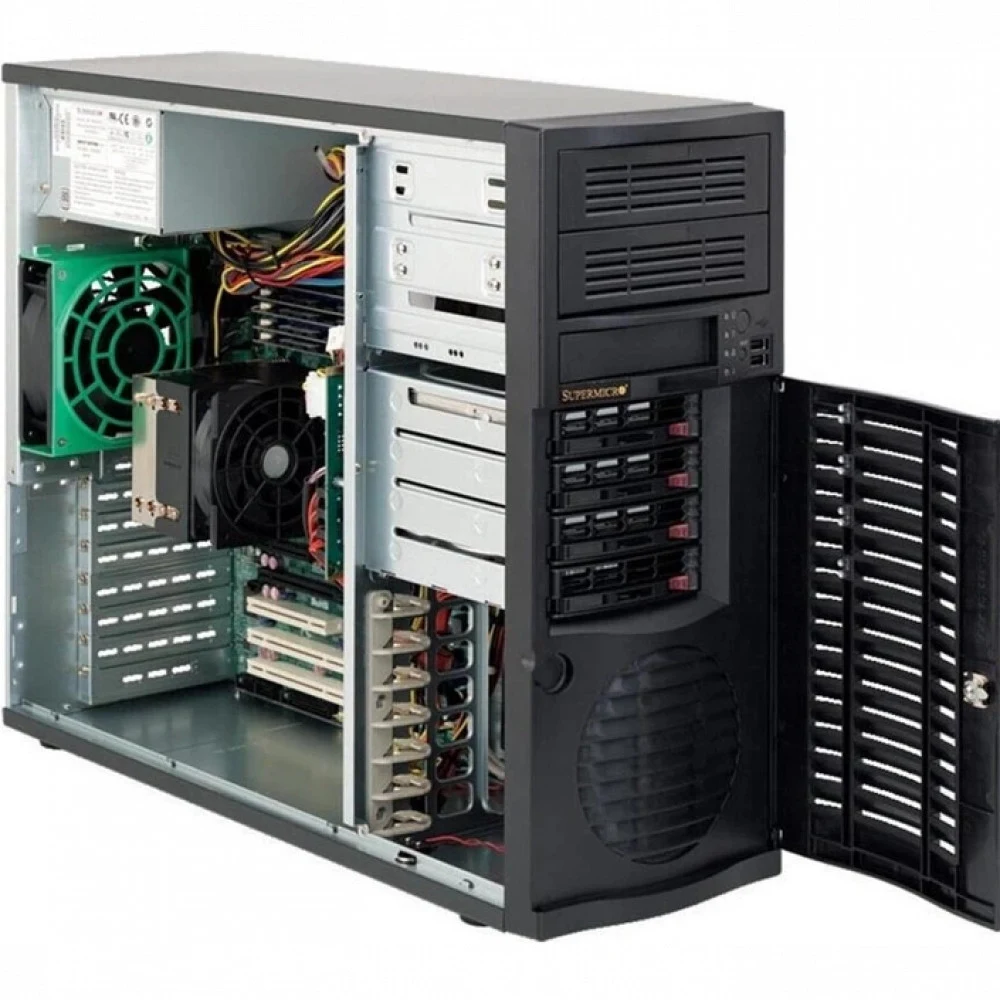 Сервер Mid Tower CSE-733TQ-668BK/X11SCL-F/Intel Xeon E2236 6 core/16GB DDR4 EUDIMM/2x 480GB SSD SATA/668W