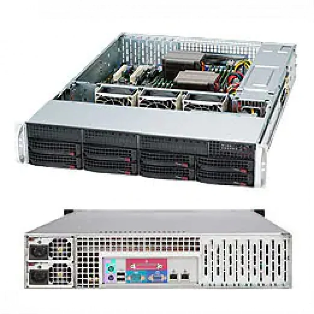 Сервер 2U Rack Supermicro CSE-825TQC-R802LPB/H12DSI-N6/2x AMD EPYC 7313 16 core 3.0Ghz/2x 32GB DDR4 RDIMM/LSI-9361-8i RAID 0 1 5 6 10 50 60/2x 960GB SSD SATA 2.5"/2x800W