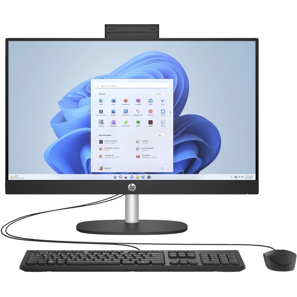Моноблок HP All-in-One 24-cr0019ci,23.8"FHD, Ryzen 5 7520U-2.8GHz/8Gb/512Gb/AMD Radeon Graphics/KB&M/DOS