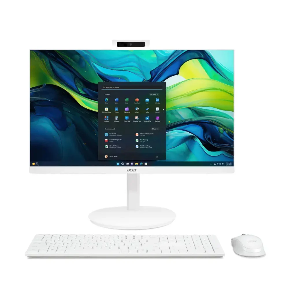 Моноблок Acer Veriton Z2417G (White) / Intel Core Ultra 5 115U / 16 ГБ DDR5 (2 слота, макс. 32 ГБ) / 512 ГБ M.2 PCIe NVMe SSD / 27" Full HD IPS non‑touch (144 Hz) / встроенный Intel Arc Graphics / G