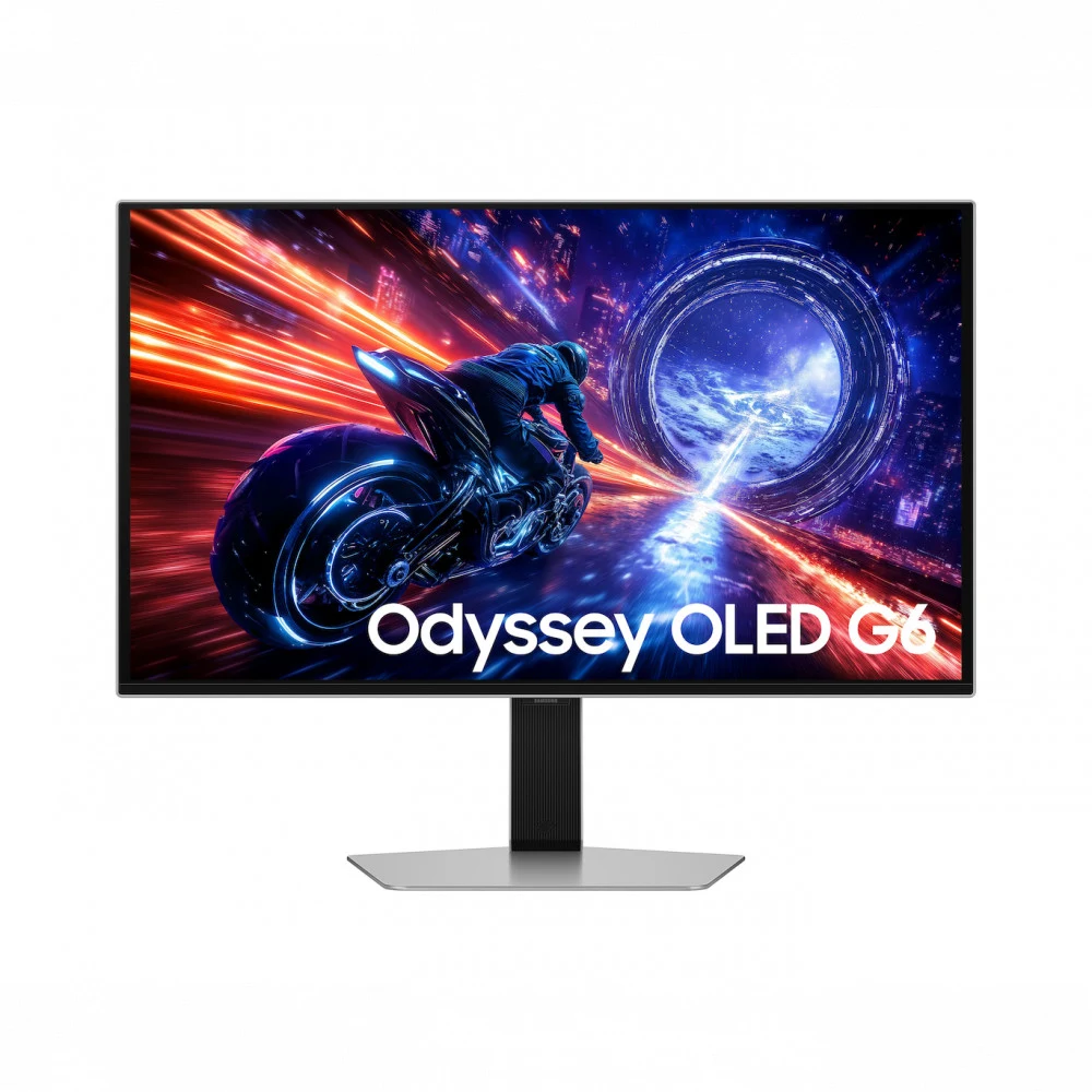 Игровой монитор Odyssey OLED G6 QHD 27" SAMSUNG LS27FG602SIXCI OLED 2K QHD (2560x1440) 500Hz 0.03мс 300кд/м2 1млн.:1xDP, 2xHDMI 2xUSB3.2 1xUSB-B Серебро
