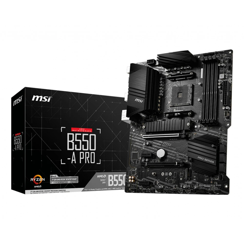 Материнская плата/ MB MSI AMD B550 sAM4, 4xDDR4(128GB), HDMI 2.1/DP, 1xPCIe 4.0x16, 1xPCIe 3.0x16, 2xPCIe 3.0, 1xLAN, 6xSATA 6Gb/s, 2xM.2, 1xUSB-C, 3xUSB 3.2, 4xUSB 2.0, 1xPS/2, ATX