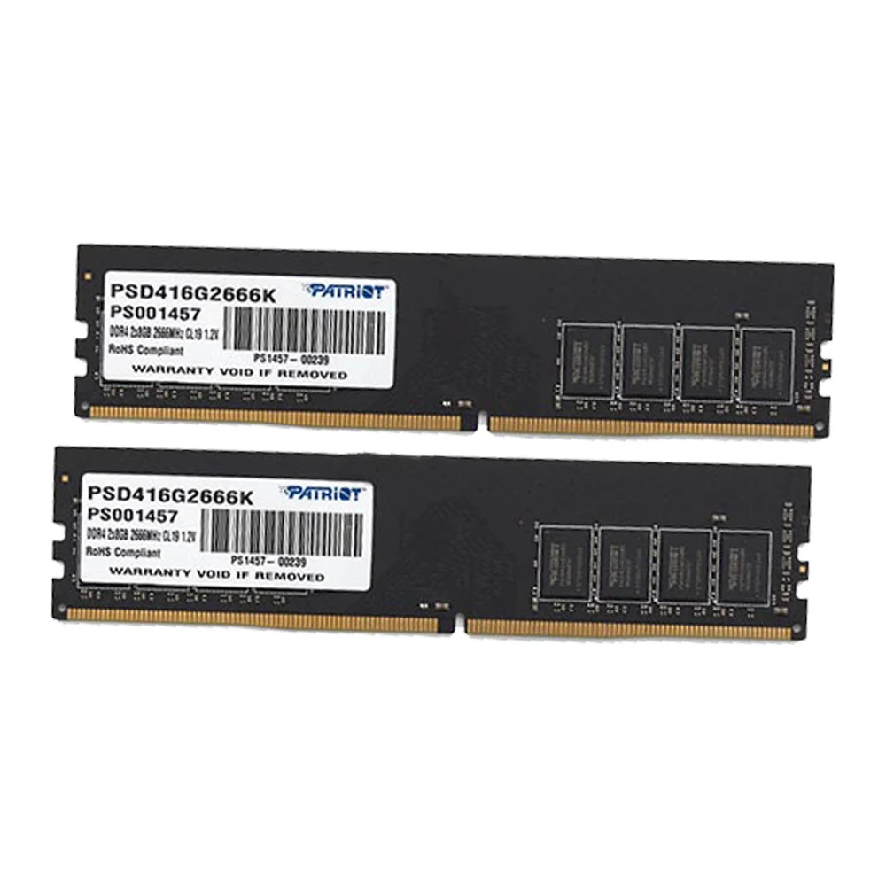 Оперативная память DDR4 2x8GB 2666MHz Patriot PSD416G2666K Signature RTL PC4-21300 CL19 DIMM 288-pin 1.2В kit single rank Ret [PSD416G2666K]