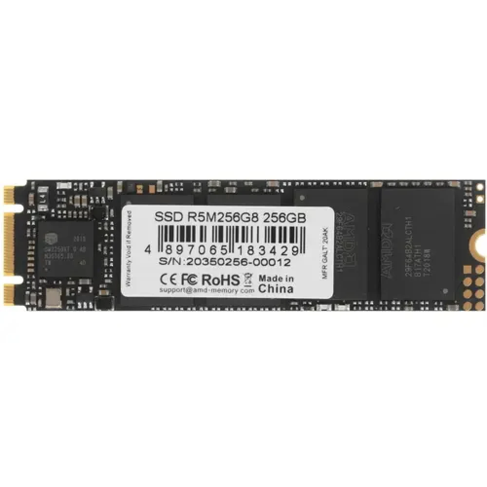 Твердотельный накопитель SSD AMD Radeon R5 M.2 2280 R5M256G8 256GB Client SATA 6Gb/s, 3D TLC, RTL (183429)