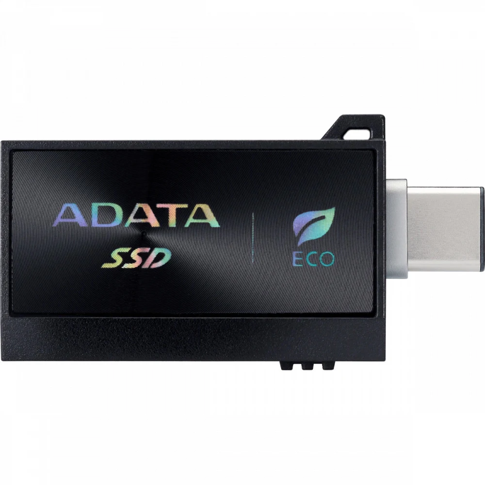 Твердотельный накопитель/ ADATA External SSD SC730, 1000GB, Type-C, Type-A, USB 3.2 Gen2, R/W 600/600 MB/s, 36.8x23.8x9.7mm, Black (5 лет)