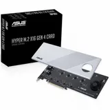 Внутренний адаптер для создания RAID-массивов ASUS HYPER M.2 X16 GEN 4 CARD. Поддерживает четыре устройства NVMe M.2 (2242/2260/2280/22110) со скоростью до 256 Гбит/с для AMD TRX40/X570 PCIe 4.0 NVM