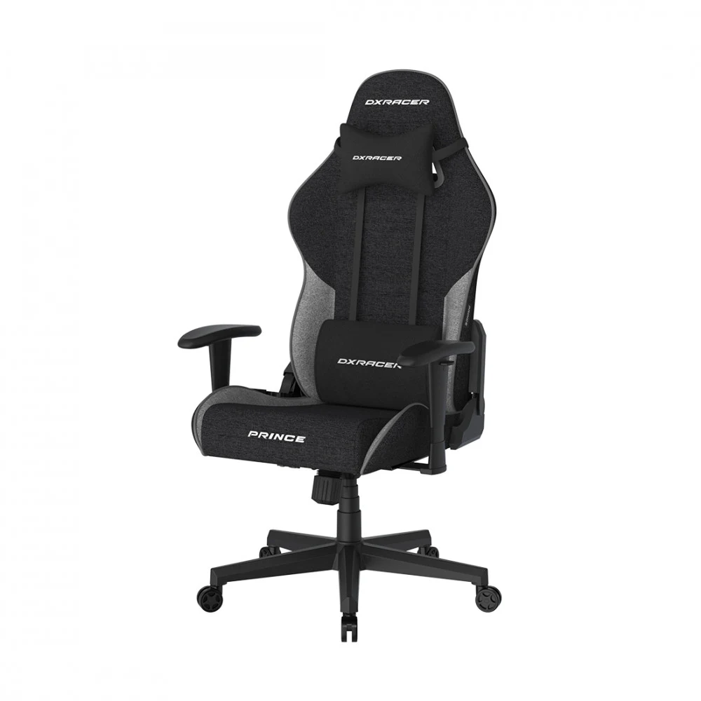 Игровое компьютерное кресло, DX Racer, GC/LPF24FBC/NG, Prince series, Грузоподъемность 90 кг, Ткань FBC, Вид наполнителя: губчатая пена высокой плотности (54 кг/м), Металлическая основа кресла, Меха