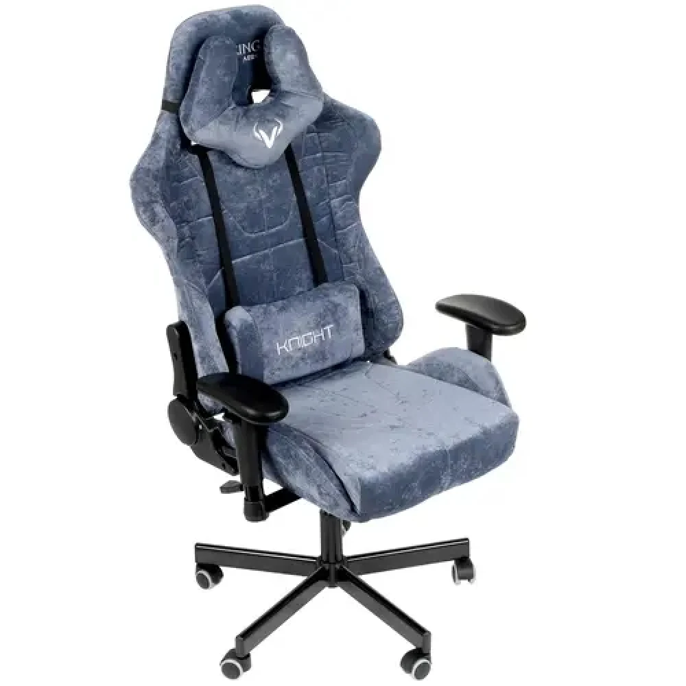 Кресло игровое Бюрократ VIKING KNIGHT Fabric синий Light-27 с подголов. крестовина металл