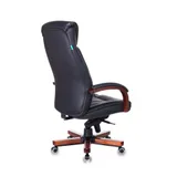 Кресло руководителя Бюрократ T-9922WALNUT/BLACK черный кожа крестовина дерево