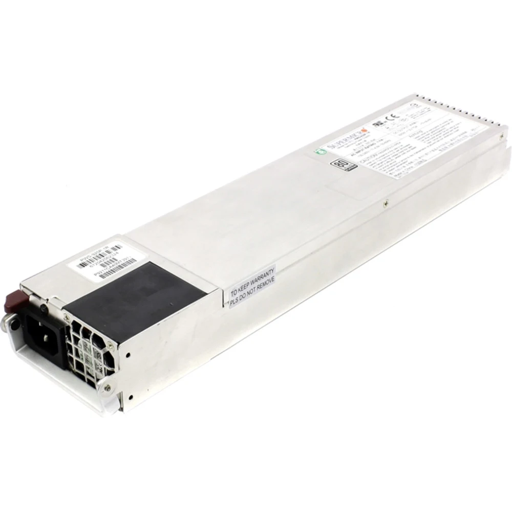 Блок питания SUPERMICRO PWS-920P-1R Переменный ток 220-240В, Постоянный ток 5/12В, 920Вт, Box, Passive PFC, 1x, Efficiency 80%