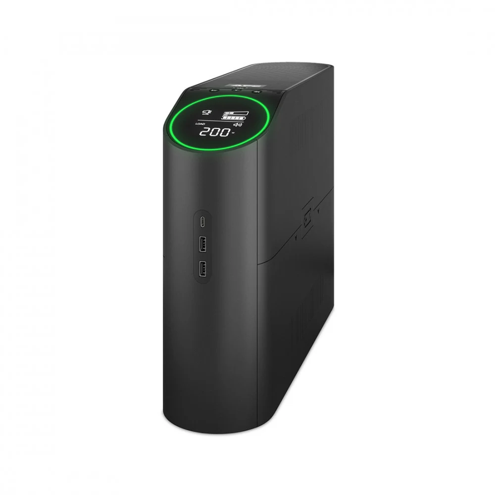 Источник бесперебойного питания APC Back-UPS Pro for Gaming, 2200VA/1320W, 230V, 4xSchuko and 2xIEC C13 outlets, RGB Lights, Data/DSL protrct, 2x Type A and 1x Type C USB, Midnight(Black), 1 year wa