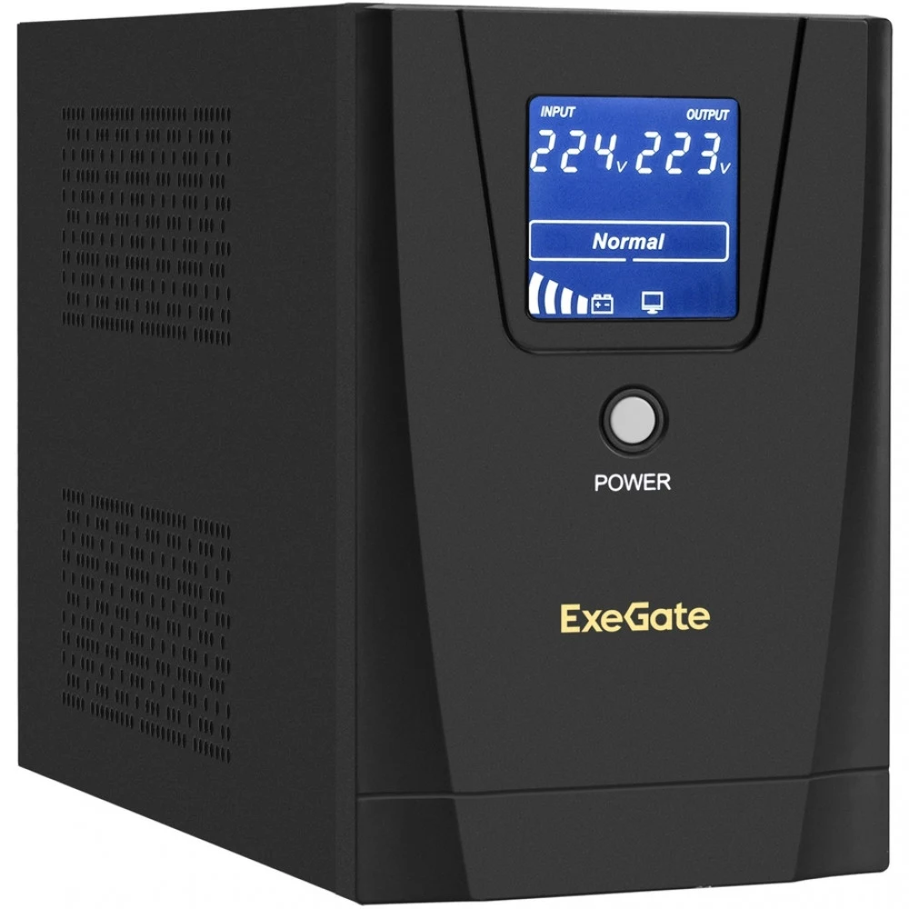 ИБП ExeGate SpecialPro Smart LLB-1500.LCD.AVR.8C13 (1500VA/950W, LCD, AVR, 8*C13, батарея 12V 9Ah - 2 шт., металлический корпус, Black)