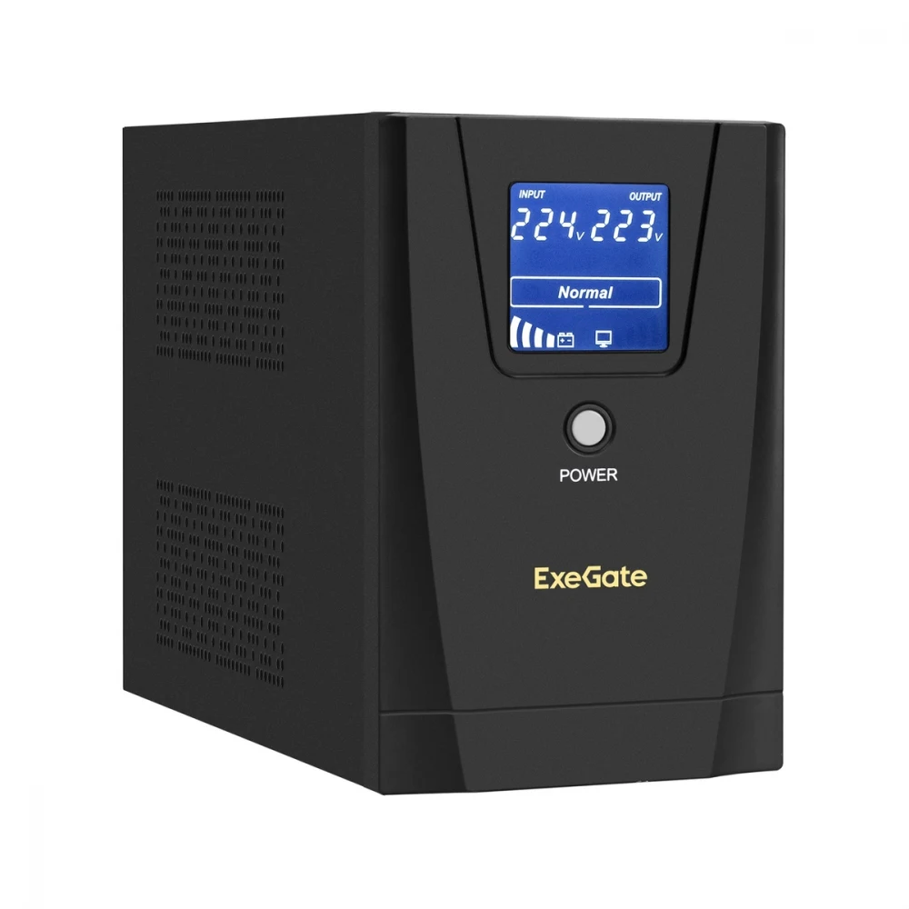 ИБП ExeGate SpecialPro Smart LLB-1600.LCD.AVR.2SH.3C13.USB (1600VA/950W, LCD, AVR, 2*EU/Тип F(Schuko)+3*C13, USB, батарея 12V 9Ah - 2 шт., металлический корпус, Black)