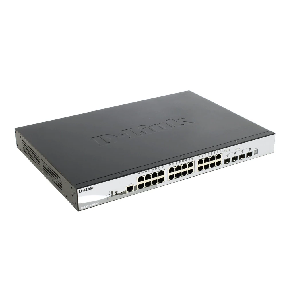 Коммутатор D-Link DGS-1510-28XMP/A1A Управляемый стекируемый коммутатор SmartPro с 24 портами 10/100/1000Base-T с поддержкой РоЕ и 4 портами 10G Base-X SFP+, {3} (413780) (DGS-1510-28XMP/A1A)