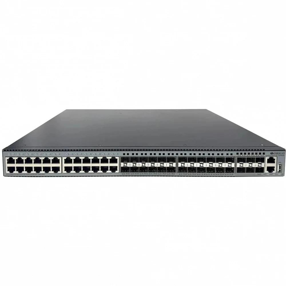 Коммутатор/ Управляемый L3 коммутатор, 24x1000Base-T, 24x1000Base-X SFP, 6x10GBase-X SFP+, 2 модуля питания AC в комплекте, консольный порт RJ-45, комплект для установки в 19" стойку