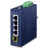 коммутатор/ PLANET IGS-510TF IP30 Compact size 4-Port 10/100/1000T + 1-Port 100/1000X SFP Gigabit Ethernet Switch (-40~75 degrees C, dual 9~48V DC/24V AC)