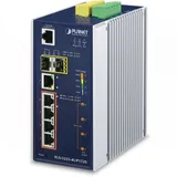 PLANET IP30 Industrial L2+/L4 4-Port 60W 1000T Ultra PoE+ 1-Port 1000T + 2-port 100/1000X SFP Full Managed Switch (-40 to 75 C, dual redundant power input on 48~56VDC terminal block, DIDO, ERPS Ring