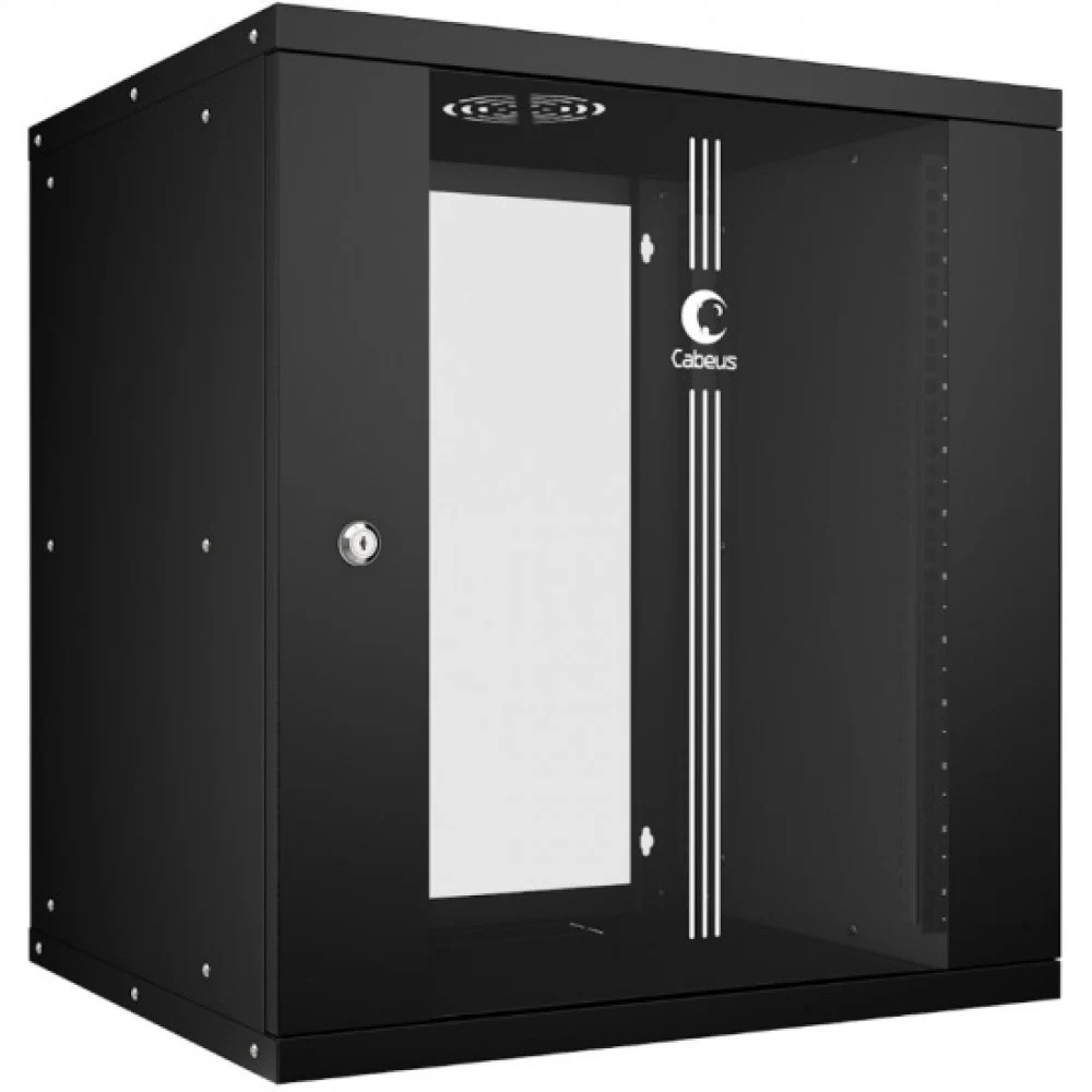 Шкаф коммутационный Cabeus (WSC-05D-12U55/45) настенный 12U 550x450мм пер.дв.стекл 30кг серый 340мм 17кг 220град. 590мм IP20 сталь