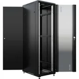 Шкаф серверный NTSS Премиум (NTSS-R42U6080GS-BL) напольный 42U 600x800мм пер.дв.стекл металл 900кг черный 710мм 99кг 1987мм IP20 сталь