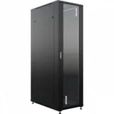 Шкаф серверный NTSS Премиум (NTSS-R42U80100GS-BL) напольный 42U 800x1000мм пер.дв.стекл металл 900кг черный 910мм 160кг 1987мм IP20 сталь