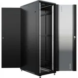 Шкаф серверный NTSS Премиум (NTSS-R42U80100GS-BL) напольный 42U 800x1000мм пер.дв.стекл металл 900кг черный 910мм 160кг 1987мм IP20 сталь