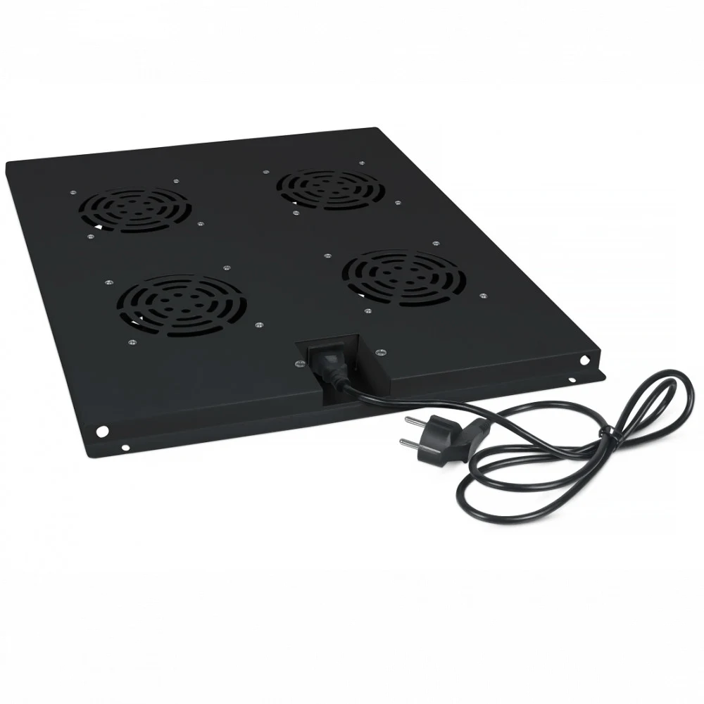 Cabeus TRAY-80-BK Модуль вентиляторный с 4-я вентиляторами для установки в напольные шкафы серии SH-05C, ND-05C глубиной 800мм, цвет черный (RAL 9004)