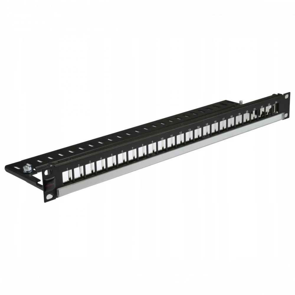 Molex патч-панель 19", 1U, 24 портов, экранированная, под Keystone, с кабель-менеджером