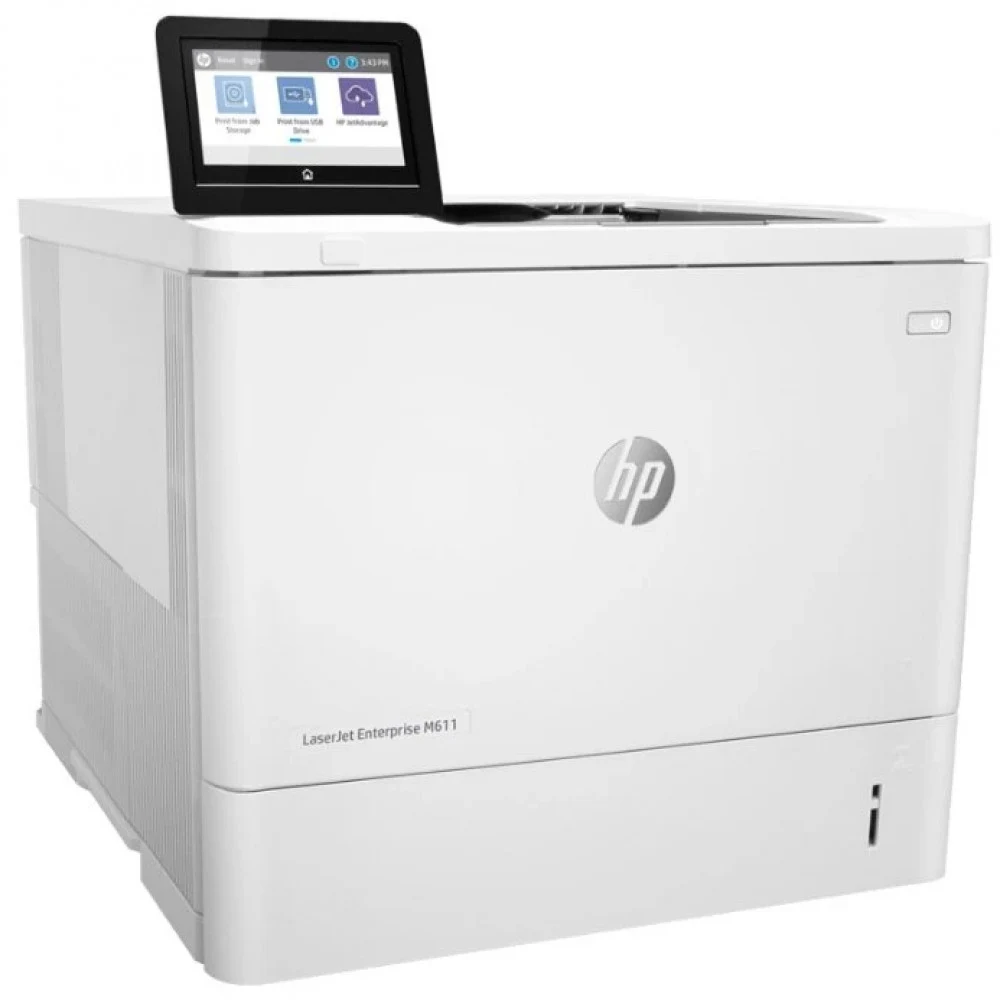 Принтер HP LaserJet Ent M611dn (ч/б., A4, 1200 dpi, 61 ppm, 512Mb, 4,3" touchscreen CGD, HP LaserJet, черный (~10 500 стр.), Duplex)