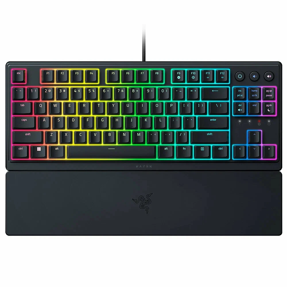 Клавиатура, Razer, Ornata V3 Tenkeyless - Russian Layout, RZ03-04881600-R3R1, Игровая, Комбинированные мембранные + механические, Программируемые клавиши, 10 Зон освещения Razer Chroma ™ RGB, Подста