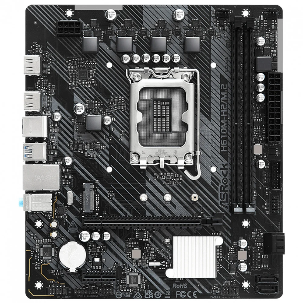 Материнская плата, ASRock, H610M-H2/M.2 (4710483946929), LGA1700, iH610, 2xDDR4 3200, 4xSATA3, 1xM.2 (PCI-E 3.0x4), 2xHDMI, 1xPCI-Ex16, 1xPCI-Ex1, mATX