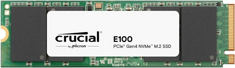 Твердотельный накопитель SSD Crucial E100, 480Gb, M.2 2280, PCIe 4.0 x4, NVMe, R/W 4700/2500