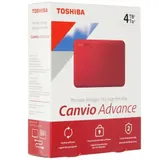 Накопитель на жестком магнитном диске Toshiba Внешний жесткий диск TOSHIBA HDTCA40ER3CA/HDTCA40ER3CAU Canvio Advance 4ТБ 2.5" USB 3.0 красный