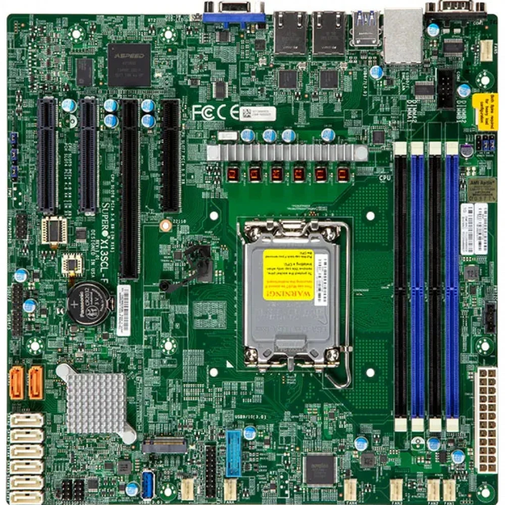 Материнская плата/ MB Supermicro X13SCL-F, Micro-ATX, 1x Intel Xeon 6300-series/ E-2400/Pentium (LGA-1700), 4x DIMM DDR5 UDIMM, 1 PCIe 5.0 x8 1 PCIe 5.0 x8 (in x16) 2 PCIe 4.0 x4 (in x8), 1 M.2 PCIe