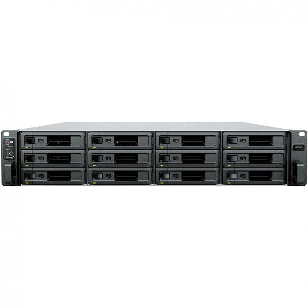 Synology UC3400 Сетевое хранилище 12x2.5"/3.5" SAS, Intel Xeon D-1541/8x2.1GHz, 8GB DDR4, 2x1 Гбит/с, 1x10 Гбит/с