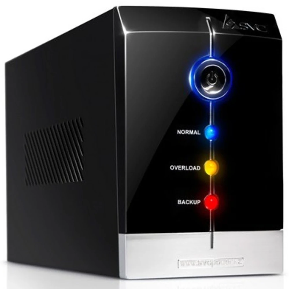 Источник бесперебойного питания, SVC, V-1200-F, Smart, USB, Мощность 1200ВА/720Вт, Диапазон работы AVR: 165-275В, Бат.: 12В/7.5 Ач*2шт., 3 вых.: Shuko CEE7, Защита тел. линии, Чёрный
