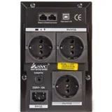 Источник бесперебойного питания, SVC, V-1200-F, Smart, USB, Мощность 1200ВА/720Вт, Диапазон работы AVR: 165-275В, Бат.: 12В/7.5 Ач*2шт., 3 вых.: Shuko CEE7, Защита тел. линии, Чёрный