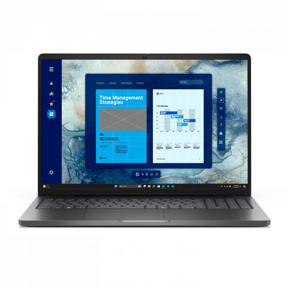 Ноутбук Dell/Pro 16 PC16255/3г/Ryzen AI 7/PRO 350/2 GHz/32 Gb/SSD/512 Gb/No ODD/Radeon/860M/16 ''/1920x1200/Windows 11/Pro/Backlit Kb/Fingerprint Read BTO604_PC16255_EMEA_210-BQPC