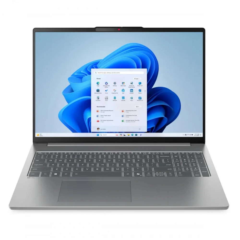 Ноутбук/ Lenovo IdeaPad Slim 5 16AKP10 16"(2880x1800 OLED)/AMD Ryzen AI 7 350(2Ghz)/16384Mb/512PCISSDGb/noDVD/Int:AMD Radeon 860M/Cam/BT/WiFi/80WHr/war 1y/1.76kg/luna grey/noOS + 100W, RU kbd