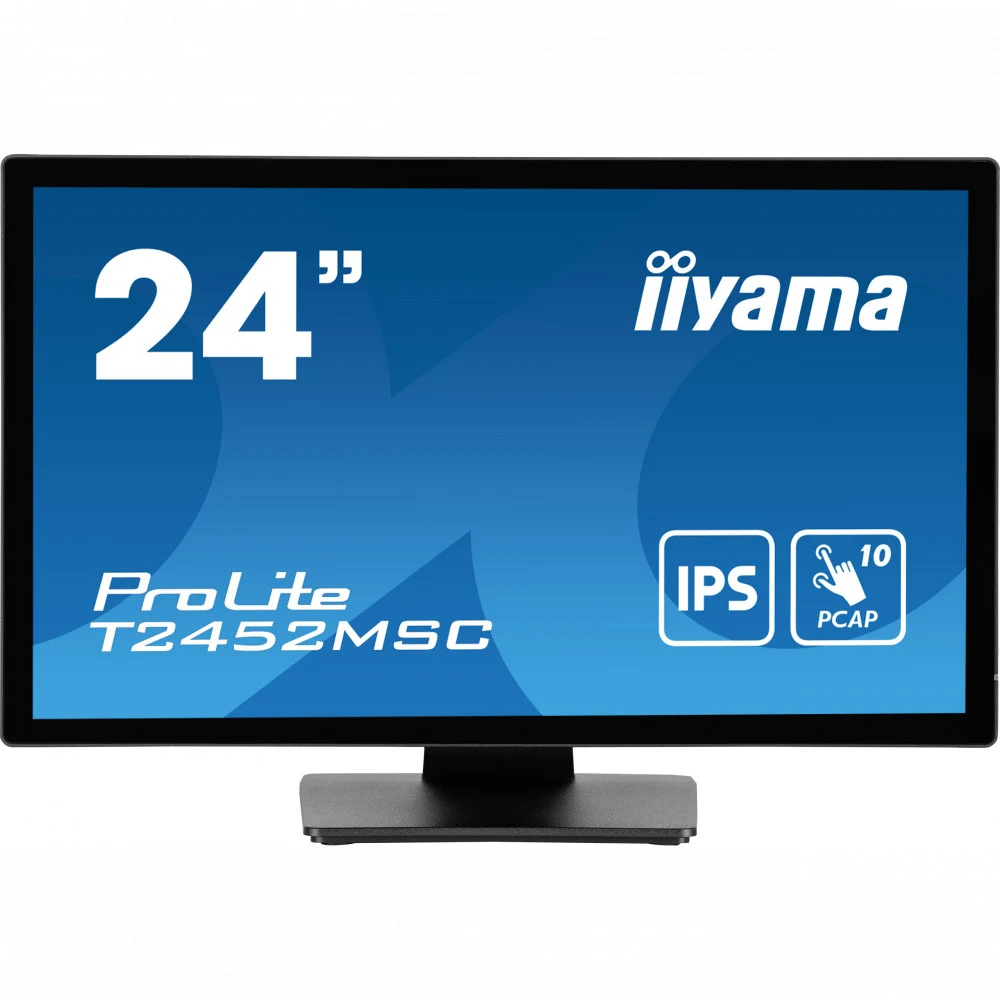 Монитор, iiyama, ProLite PL2452M, T2452MSC-B1, 23.8", 1920x1080, IPS, 60 Гц, HDMI, Mini jack, DP, USB (2.0 x2) 1000:1, 450 кд/м, 14мс, Регулировка наклона, 178/178, 16.7М, 16:9, Черный