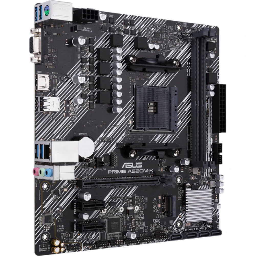 Материнская плата ASUS PRIME A520M-K, AM4, A520, 2*DDR4, 2*DDR4, 4*SATA, 1*M.2, 4*USB 3.2, 2*USB 2.0, 1*PCIx16, 2*PCIx1, D-Sub+HDMI, mATX 90MB1500-M0EAY0 (незначительное повреждение коробки)