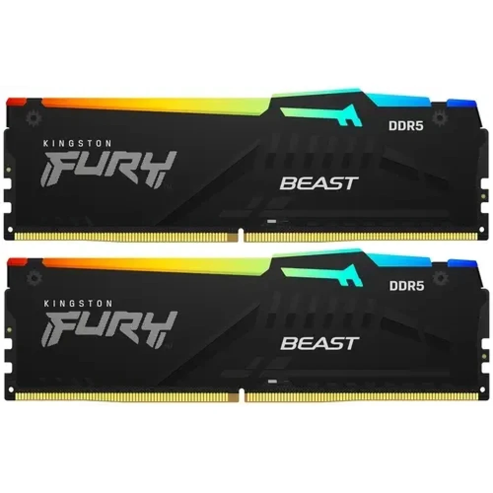 Оперативная память DDR5 2x32GB 5600MHz Kingston KF556C40BB2AK2-64 Fury Beast RGB RTL Gaming PC5-44800 CL40 DIMM 288-pin 1.25В dual rank с радиатором Ret
